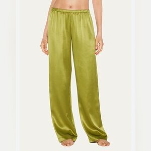 La Perla Chartreuse Satin Lounge Pants